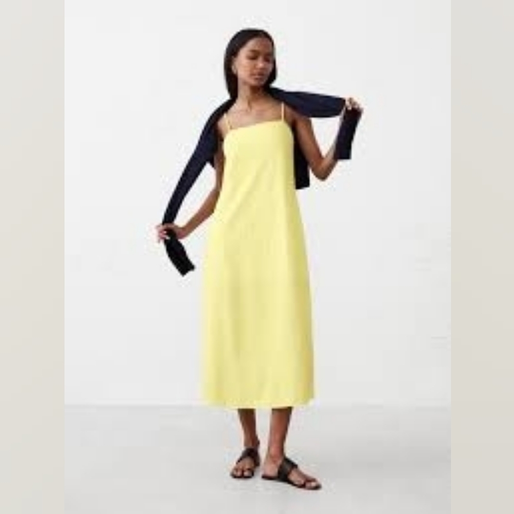 NWT - Banana Republic Linen Blend "Lime Fizz" Spaghetti Strap Midi Dress - Size